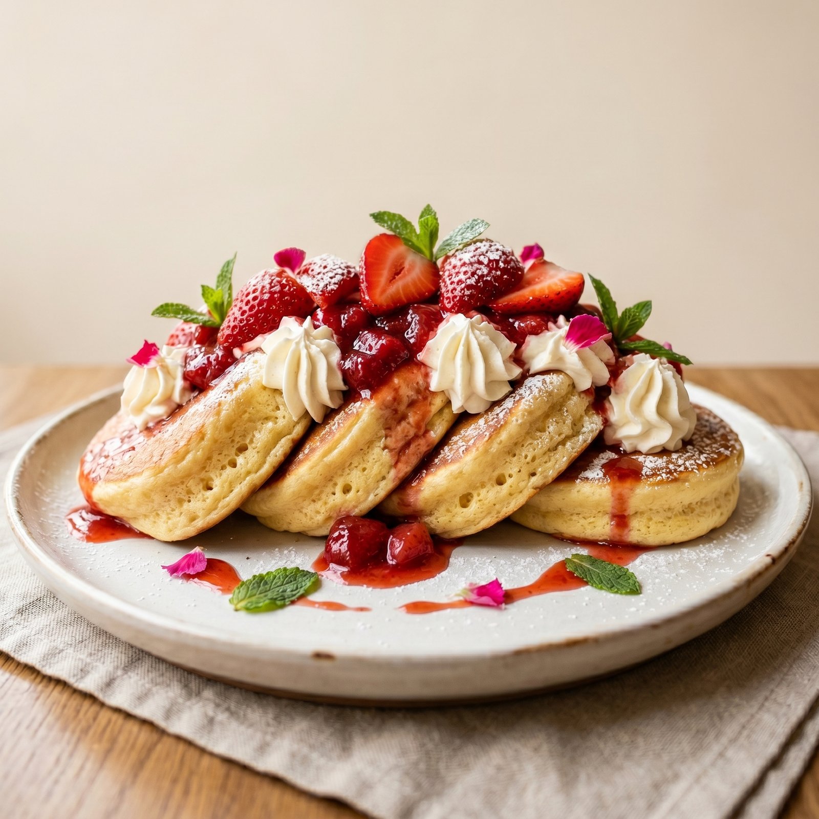 Strawberry Cream Pancakes